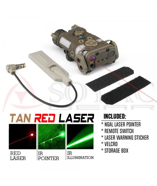 SOTAC NGAL Deluxe Ver.  IR Illuminator & Vis Red Aiming Laser FDE Color CNC forged Aluminum Metal