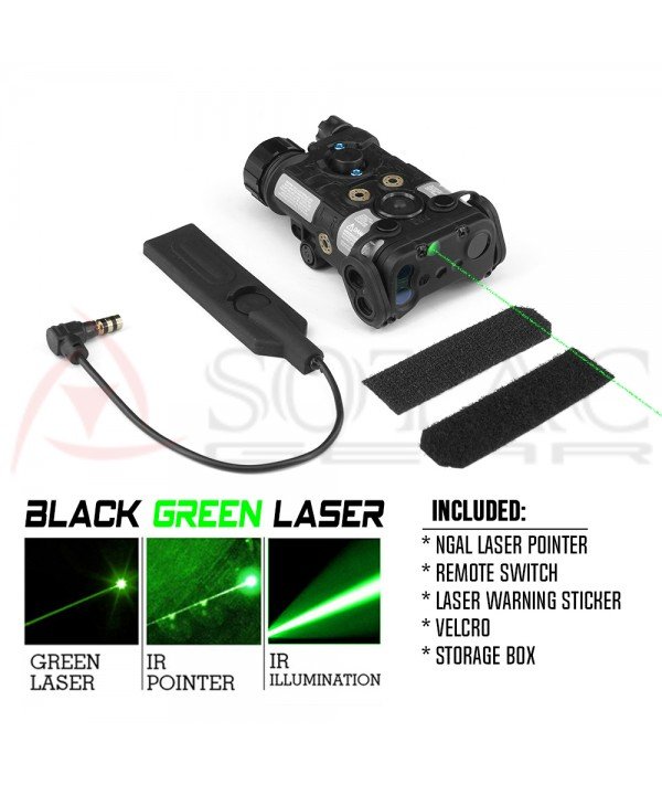 SOTAC NGAL Deluxe Ver.  IR Illuminator & Vis Green Aiming Laser Black Color CNC forged Aluminum Metal