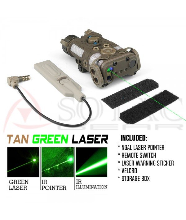 SOTAC NGAL Deluxe Ver IR Illuminator & Vis Green Aiming Laser FDE Color CNC forged Aluminum Metal