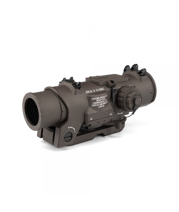 SOTAC Elcan 1-4 Dual Role Riflescope FDE Color Free Killflash and Docter Footprint Mount Plate