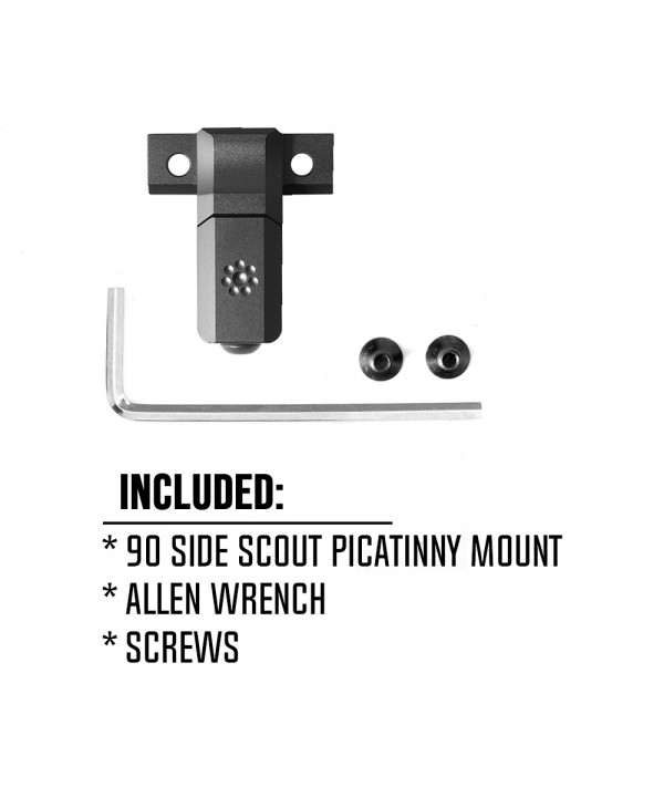 SOTAC 90 Side Scout Mount Picatinny Rail Mount Black