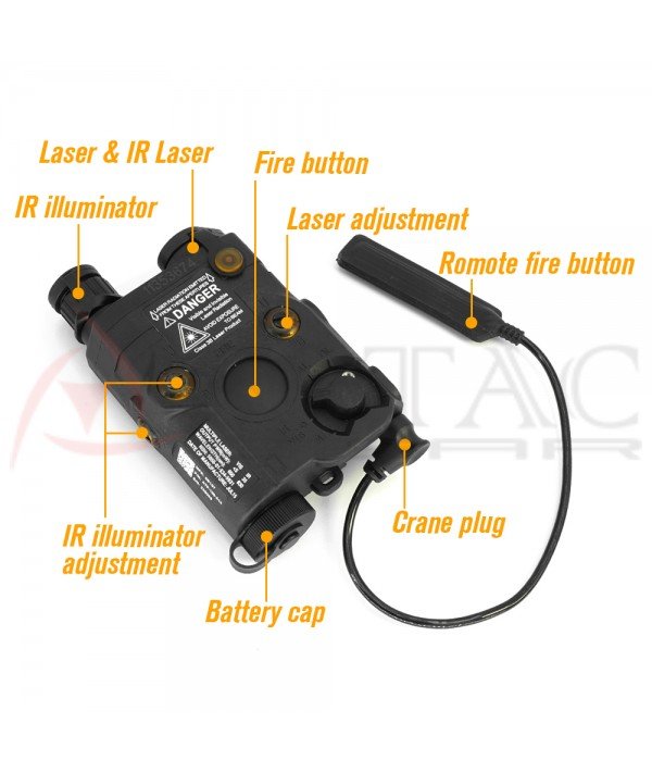 SOTAC PEQ-15 IR Laser Sight & VIS Red Laser & IR Illumination Black