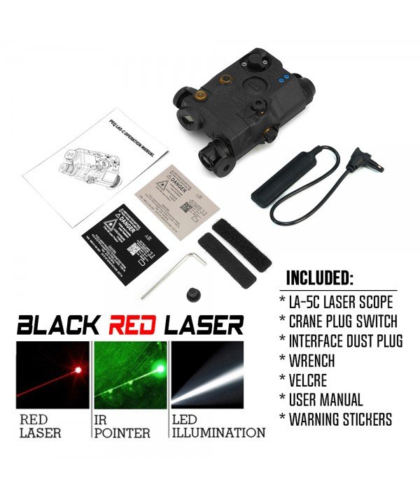 SOTAC LA-5C IR Laser Sight & VIS Red Laser & LED White Light Black