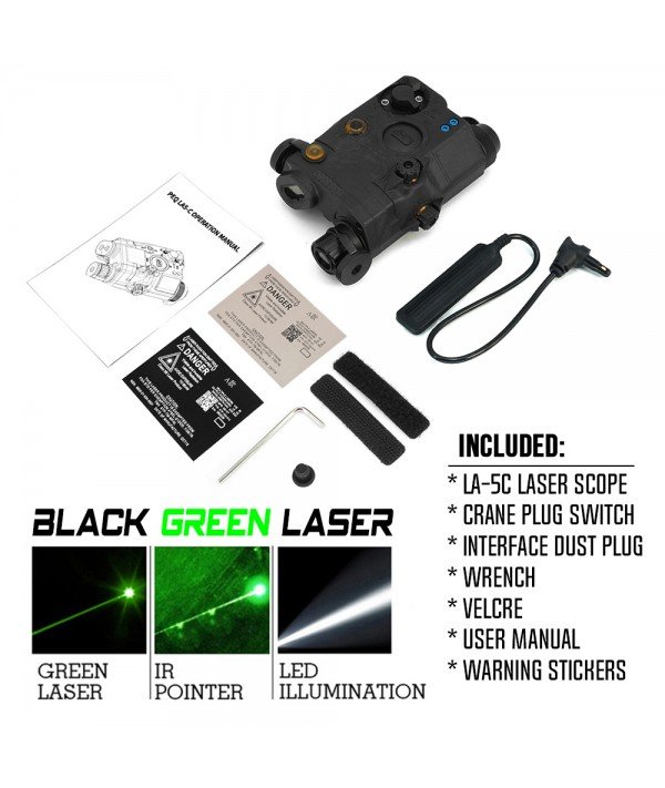 SOTAC LA-5C IR Laser Sight & VIS Green Laser & LED White Light Black