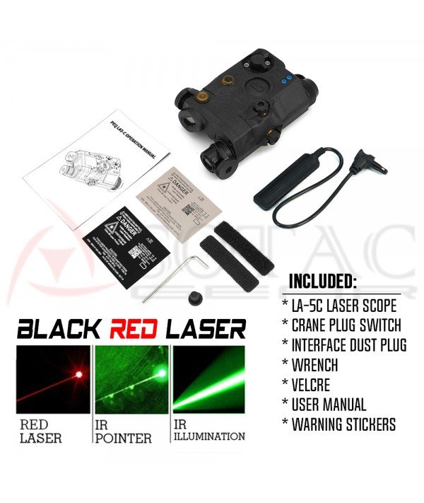 SOTAC LA-5C IR Laser Sight & VIS Red Laser & IR Illumination Black