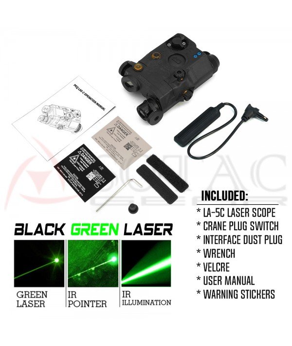 SOTAC LA-5C IR Laser Sight & VIS Green Laser & IR Illumination Black