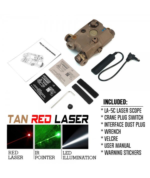 SOTAC LA-5C IR Laser Sight & VIS Red Laser & LED White Light TAN