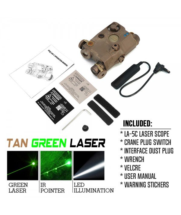 SOTAC LA-5C IR Laser Sight & VIS Green Laser & LED White Light TAN