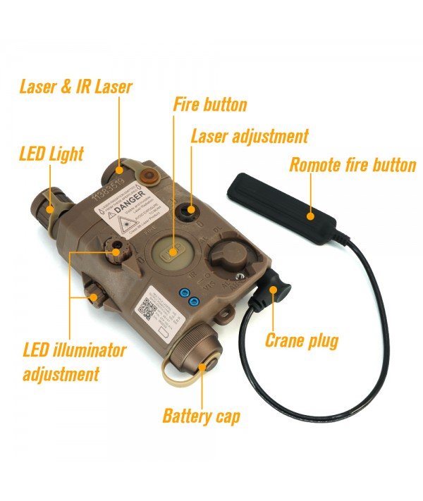 SOTAC LA-5C IR Laser Sight & VIS Green Laser & LED White Light TAN