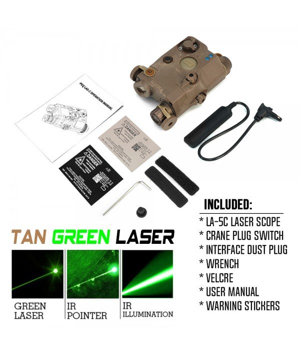 SOTAC LA-5C IR Laser Sight & VIS Green Laser & IR Illumination TAN