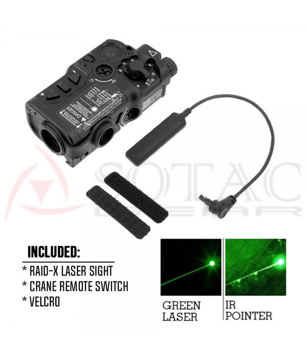 SOTAC RAID-X IR Laser Sight & VIS Green Laser Point Black