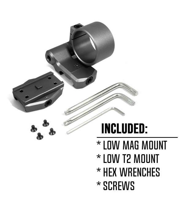 SOTAC Arisaka Low Micro Mounts Optic Centerline: 0.9" Height For T2 And 3X Magnifier Combo